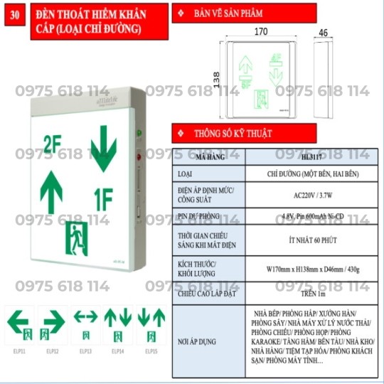 Đèn Exit Hàn Quốc