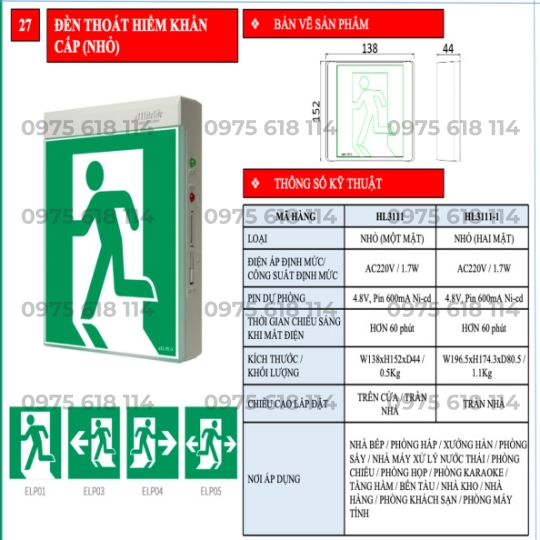 Đèn Exit Hàn Quốc