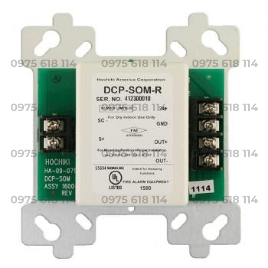 Module điều khiển ngõ ra, có điện áp 24V, chuyên dùng điều khiển chuông còi báo cháy, van điện từ( dạng liên động kép), có tính năng giám sát mạch DCP-SOM-R